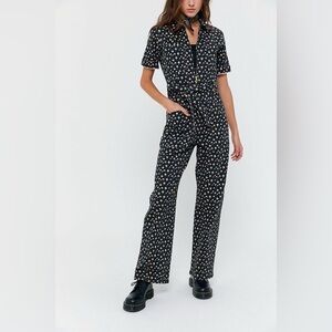 BDG 🌼 Urban Outfitters Ditsy Floral Zip Front Belted Coverall Denim Jumpsuit